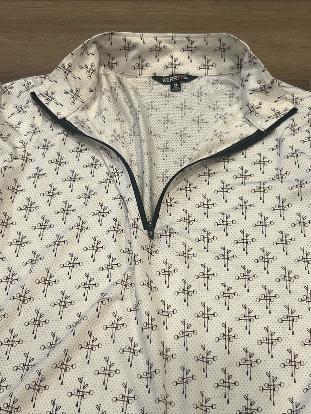 Kerrits White and Black Mesh Equestrian Top with Carrot Logo Size XL - Picture 7 of 14